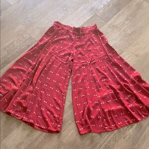 Wide Leg Pants Dark Red Ladies Size L/XL
